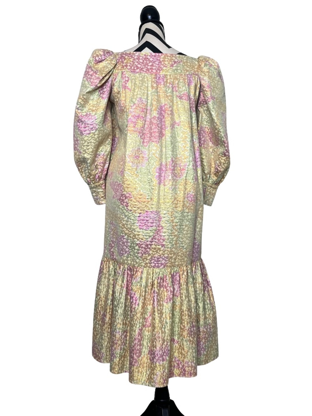 Mr. Larkin Pastel Ethereal Fairy Coquette Metallic Ode Sz S Midi Dress - Picture 2 of 15